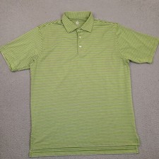 Turtleson Golf Polo Shirt Mens Large Green Striped Tour Performance Comfort