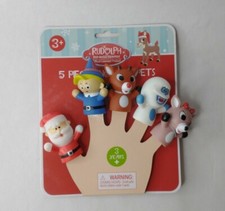 Rudolph The Red Nosed Reindeer Finger Puppets 5 Pieces Toys Kids New