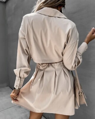 New Beautiful Tan Woman's Long Sleeve Corset Shirt Dress Size Small | eBay