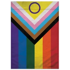 Inclusive Pride 12x18in Double-Sided Garden Flag LGBTQ Rainbow Yard Home Decor