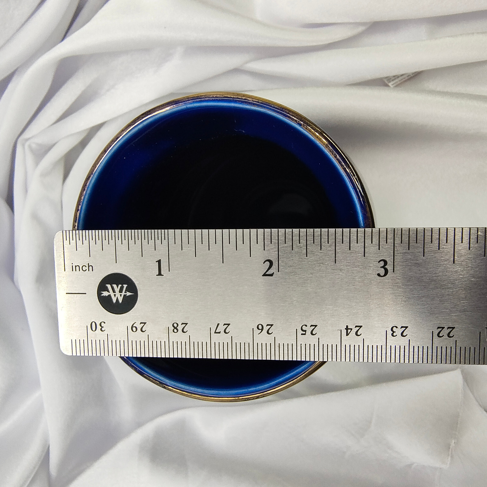 VTG Japanese Vase Cobalt Blue Rooster Sakura Cherry Blossom Gold Accents Signed