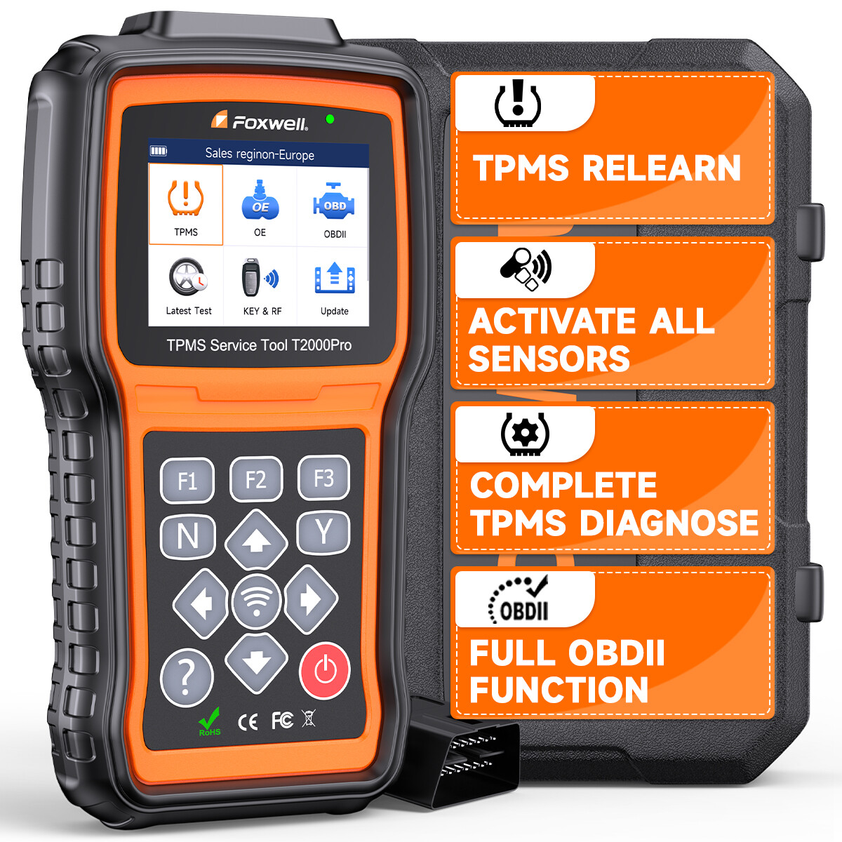 FOXWELL T2000 Pro TPMS Scan Tool Read & Relearn All Sensors