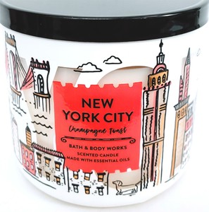 Details About Bath Body Works New York City 3 Wick Candle Clear Jar With Flat Black Lid