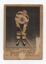 1951-52 Parkhurst #20 Victor Ivan Lynn PR Hockey Card
