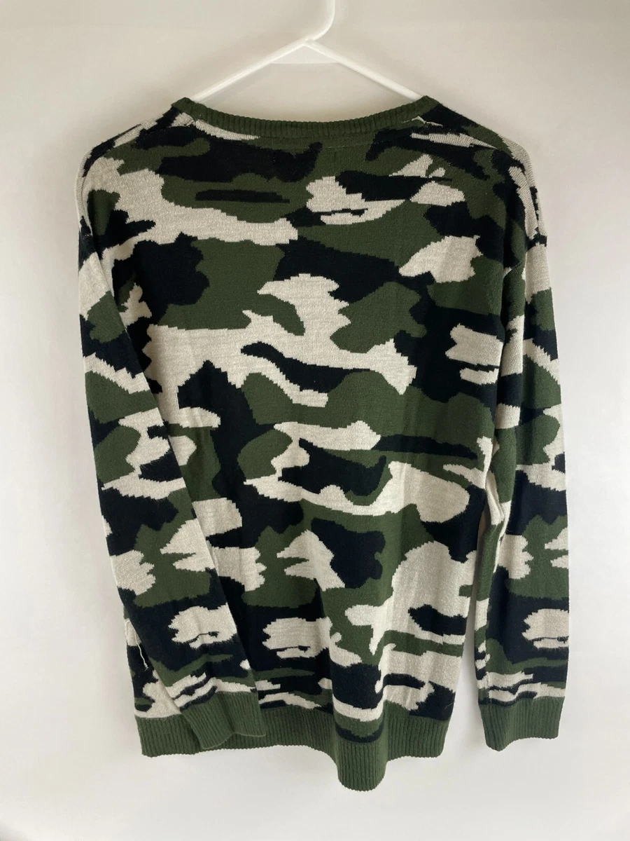 Camouflage sweater womens top