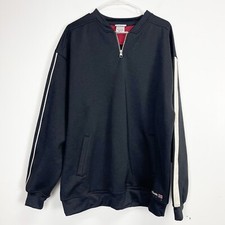 Reebok Classic Sweatshirt Mens XL Black Pullover Pockets Zip