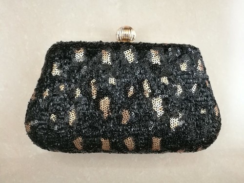 Damen-Clutch Pailletten Leopardenmuster Party Abend Hochzeit Abschlussball Handtasche - Bild 6 von 10