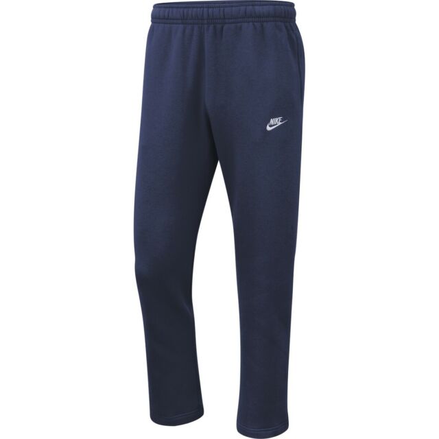 Nike Men Blue Casual Open Hem Logo Fleece Elastic Jogger Sweatpants ...