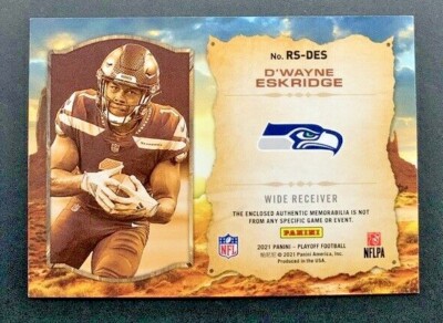 2021 Panini Playoff D'Wayne Eskridge #RS-DES Seattle Seahawks RC Patch