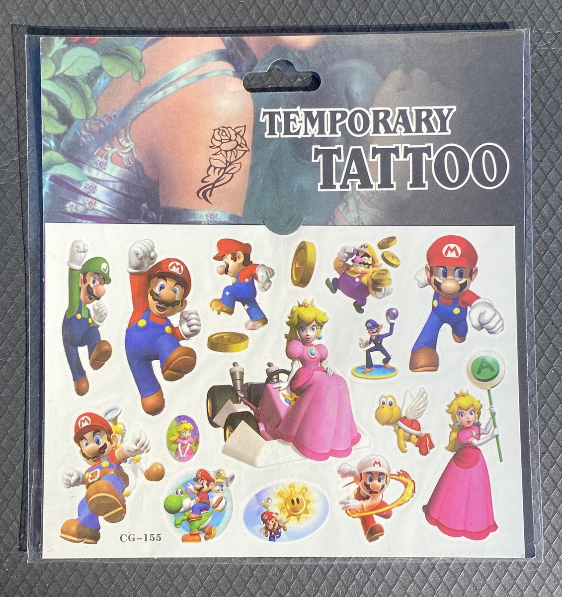 Nintendo Body Temporary Tattoos Super Mario Bros Mario World