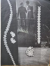 1963 Cartier diamonds platinum bracelet earring necklace Pin Jewelry Vintage ad 