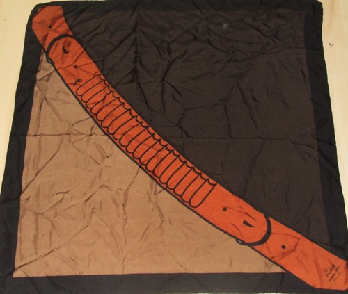 Foulard Vintage Roberta Di Camerino - Soie 100% Fait Main Italie - Multicolore Géométrique