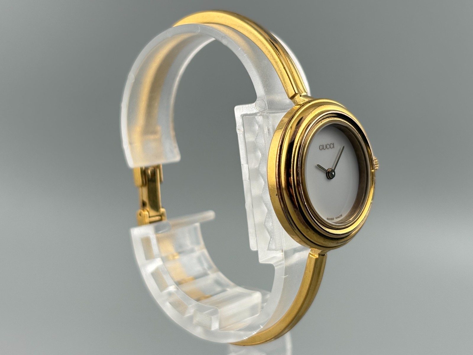 [Very Good] Gucci Change Bezel Watch 11/12.2 Gold Plated Wine Gold Bezel Auth thumbnail 3