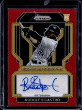 2022 Panini Prizm Rodolfo Castro Auto RC Red #/99 Pirates Rookie