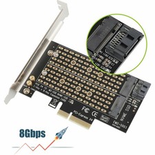 M.2 NGFF to Desktop PCIe x4 x8 x16 NVMe SATA Dual SSD PCI Express Adapter Card