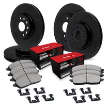 For Honda CR-V 05-06 R1 Concepts Slotted Front & Rear Brake Kit w 5000 Pads