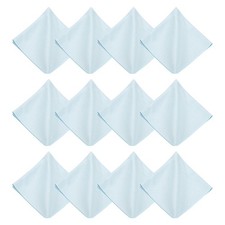 12Pcs 12x12" Microfiber Cleaning Cloth for Glasses Screens Camera, Light Blue