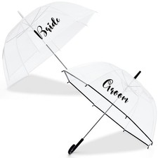 2 Clear Wedding Umbrellas, Large Bubble Wedding Umbrella for Bride and Groom ...