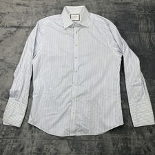 Charles Tyrwhitt Men's Blue FC Slim Fit Non-Iron Dress Shirt Size 16.5 / 33