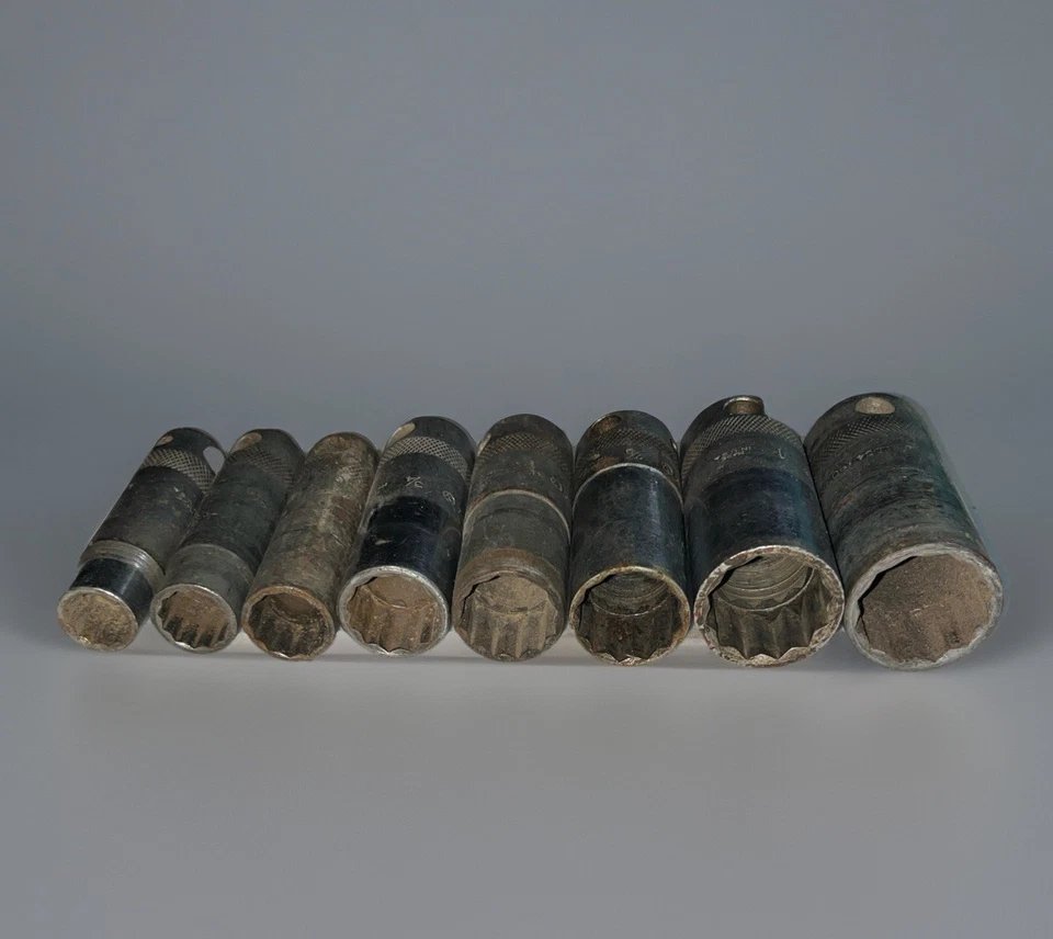 Vintage Bonney 8 PCes Conjunto de Soquete Poço Profundo 1/2" Drive 12pt EUA SAE Frete Rápido! - Imagem 4 de 4