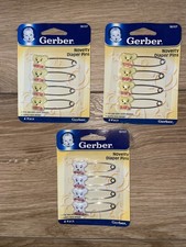 Vintage 2004 Gerber Novelty Diaper Pins Bear Yellow White 76157 NOS NEW Sealed