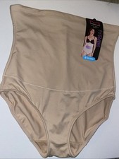 Maidenform Firm Control High Waist Brief Panty Women's L Beige Cool Comfort