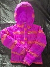 Columbia Girls Horizon Ride Puffer Coat Pink Zigzag Chevron Size Xs 6/7