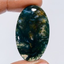 100 Natural Moss Agate Oval Cabochon Loose Gemstone 31 Ct. 35X21X5 mm X-27326