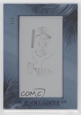 2015 Allen & Ginter's Framed Printing Plate Mini Black 1/1 Austin Jackson 4yl