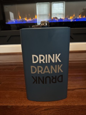 Oversized Steel Flask: Drink Drank Drunk