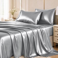 Satin Sheets Queen, 4-Piece 14-Inch Deep Pocket Sheet Set