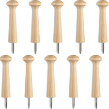 10 Pieces Wooden Shaker Peg Screw-on Pegs 3.62 Inch Long Unfinished Wood Shaker