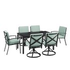 Crosley Furniture Kaplan 7 Piece Metal Outdoor Dining Set in Mist Green