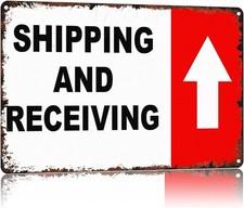 Shipping and receiving arrow up Funny Tin Metal Signs Home Décor 8x12