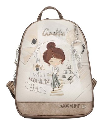 Anekke Sophia Anti-Theft Backpack Rucksack Rucksack Multicolor creme Motiv Neu