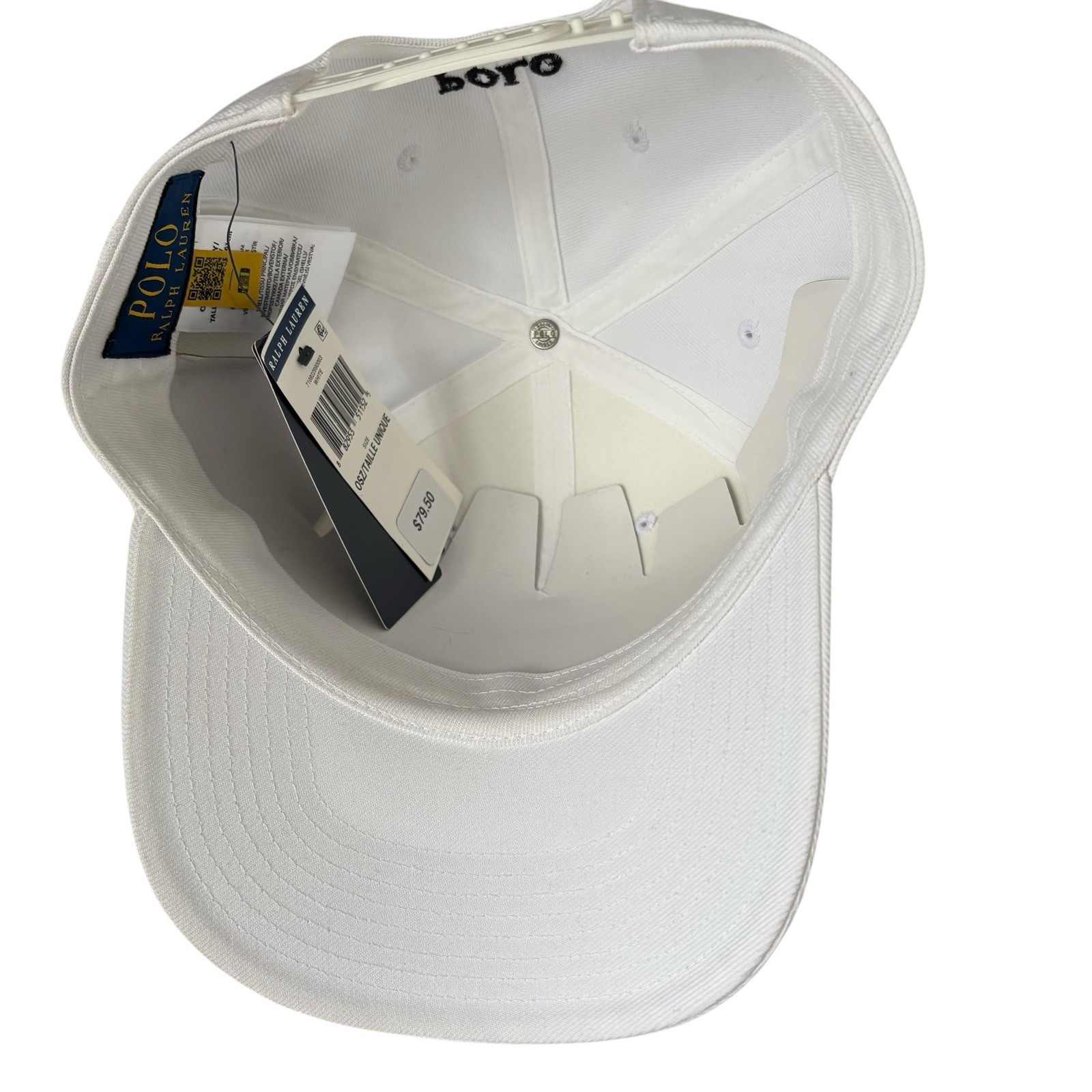 Polo Ralph Lauren Men’s White Baseball Cap With Black Big Pony OS NWT thumbnail 8