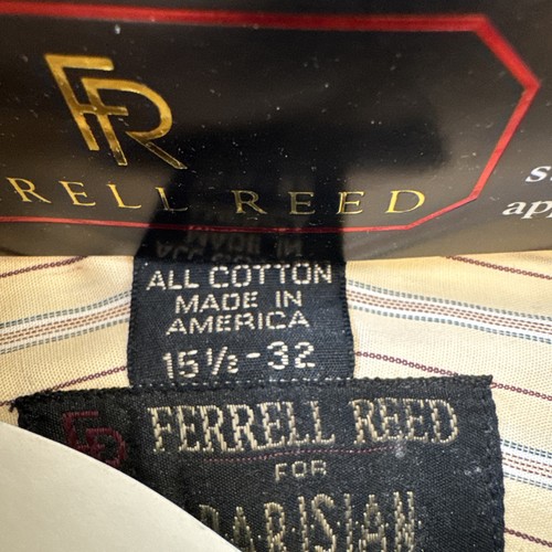 Camicia abito Ferrell Reed nuova con etichetta a righe con bottoni 15,5 32/33 - Foto 5 di 7