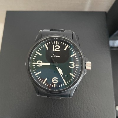 Sinn 656S Watch Auto Matt Black PVD Rare Japan Limited Pilot Watch w/box 2605TK