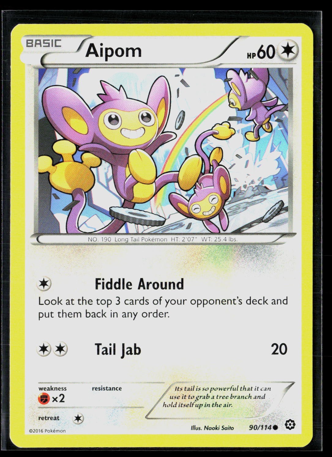 Aipom 90/114 Common Steam Siege Pokemon NM