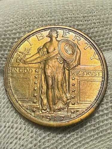 1917 Standing Liberty Quarter, Ty 1, Full Head, Razor Sharp Superb Gem BU++ FH