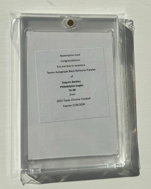 2025 Topps Chrome Football, Saquon Barkley Tecmo Autograph.