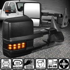 For 03-07 Silverado Sierra Powerheatedsmoked Led Signal Towing Mirrors Black For 03-07 Silverado Sierra Powerheatedsmoked Led Signal Towing Mirrors Black