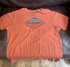Patagonia T-Shirt Men’s XL USA Made Organic Cotton Orange Crewneck