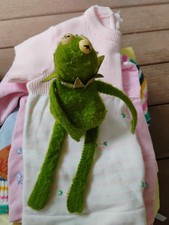 Vintage 1979 KERMIT THE FROG Muppet Sad Beanbag Plush Fisher Price Toy 864 RARE