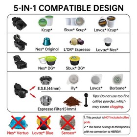 HiBREW 5in1 Multi H2B Coffee Machine for DG NES Small Caps Hot Iced Cappuccino