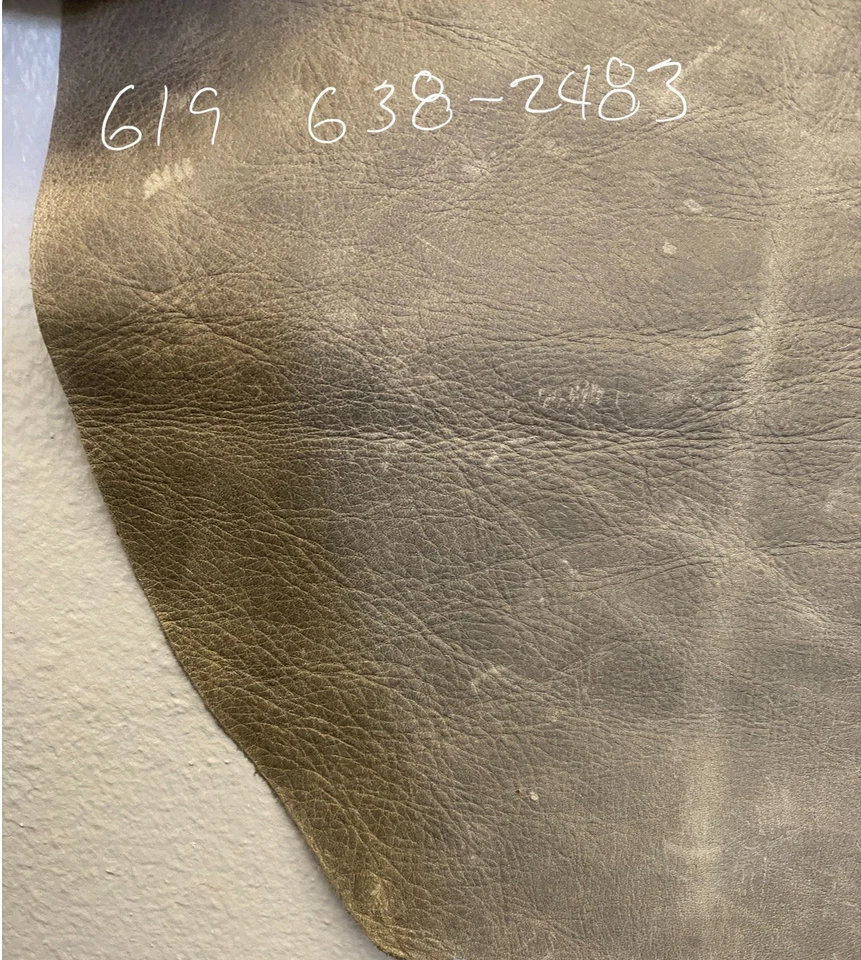Italian Upholstery Leather Cowhides Grey Distressed  "50 Sqft" - Image 3 of 3