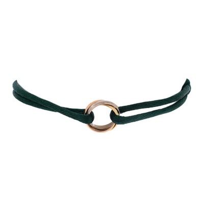 Cartier Trinity On Cord Bracelet Silk Cord with 18K Tricolor Gold