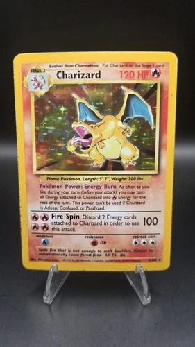 Base Set Charizard 4/102 — HP (Strong PSA 1 Contender) — Vintage Pokemon Card