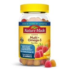 Nature Made Multivitamin for Him Omega 3 Gummies 80 Count Dietary Supplement