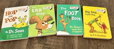 Dr Seuss Board Book Lot Hop on Pop Foot Book Ear Book Big Dog Little Dog 4 Books